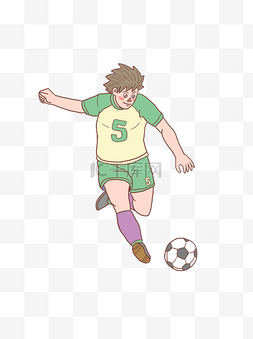 足球人物少年手绘小清新