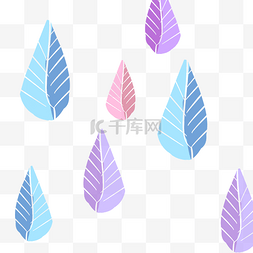 手绘水彩植物叶子图片_矢量图树叶