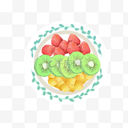 盘插画图片_低能量水果果盘插画