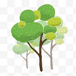 绿色植被背景图片_手绘绿色大自然树林