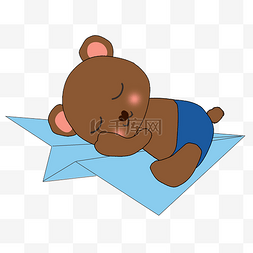世界睡眠日动物图片_世界睡眠日蓝色纸飞机上睡觉的小