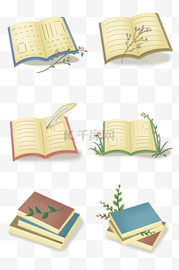 书本与花图片_书一本书一摞书与植物