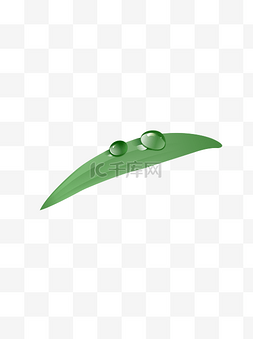 绿叶水滴矢量素材图片_白露小清新绿叶露珠矢量元素