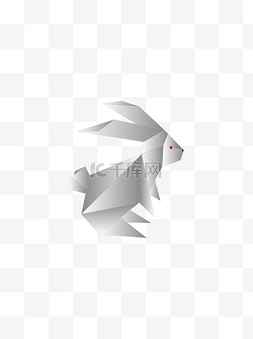 折纸兔子图片_中秋节折纸兔矢量图可商用元素