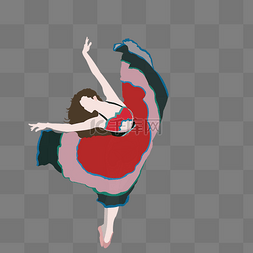 芭蕾舞者素材图片_裙摆飘扬的舞者矢量图
