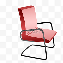 黑色扶手图片_红色椅子卡通插画