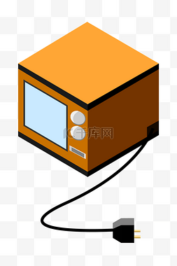 厨房微波炉图片_橘黄色2.5D微波炉