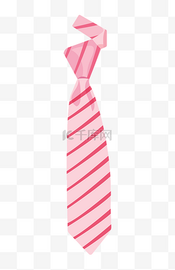 粉色的男士用品领带插画