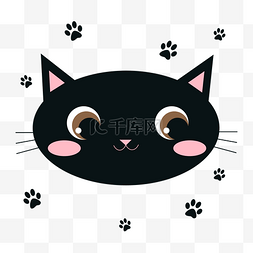 黑色猫咪图片_手绘黑色猫咪
