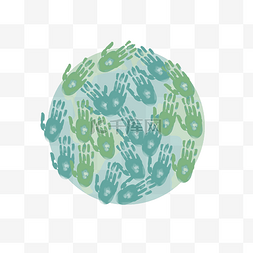 绿色环保手印地球