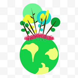 保护地球爱护花草插画