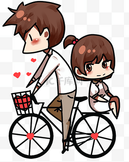 情侣骑图片_情人节情侣骑自行车