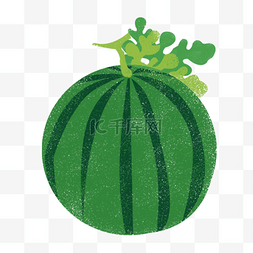 大胃王西瓜图片_一个绿色的卡通大西瓜免抠图