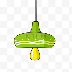 黄色的灯罩图片_绿色灯罩吊灯插画