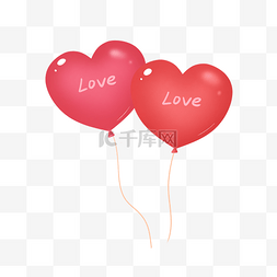 心形圆底纹图片_手绘情人节气球插画