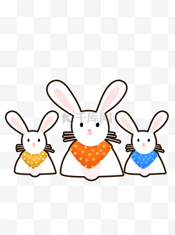 卡通三只图片_三只小兔子卡通动物设计