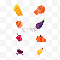立夏手绘素材图片_立夏手绘插画水彩生活超市蔬菜瓜