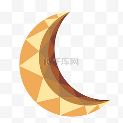矢量三角拼接月亮弯月