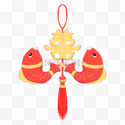 新年红色锦鲤挂饰