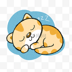 卡通可爱小猫睡觉png透明底