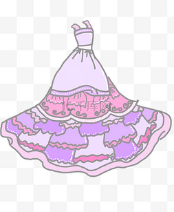 紫色连衣裙插画设计