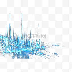 现代科技感素材图片_蓝色现代立体科技感装饰元素