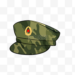 军事军帽装饰插画