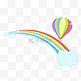 矢量免扣彩虹热气球