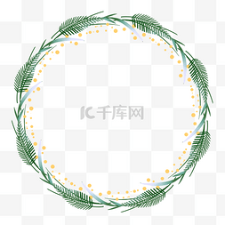 绿色树叶圆形边框图片_叶子环形边框