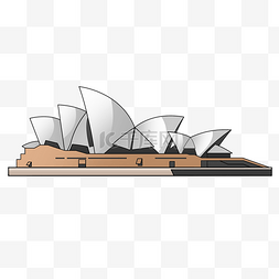 旅行插画插画图片_景点建筑澳大利亚悉尼歌剧院插画