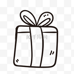 包装盒手绘图片_手绘儿童节礼物线描素材