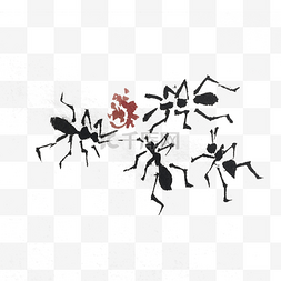 蚂蚁图片_水墨蚂蚁动物