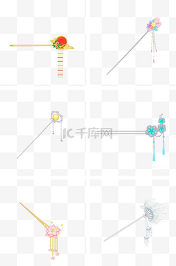 圆圈花纹标志图片_中国古风花纹宝石发簪