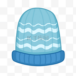 蓝色的针织帽子插画