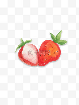 红色小草莓图片_手绘水果之草莓可商用元素