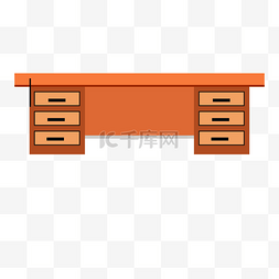  橙色的办公桌 