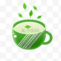 绿色春季茶叶茶杯