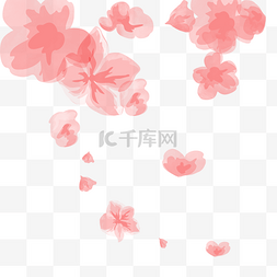 粉色花朵装饰飘落