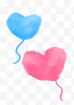粉红色气球气球图片_气球卡通小清新扁平风情人节