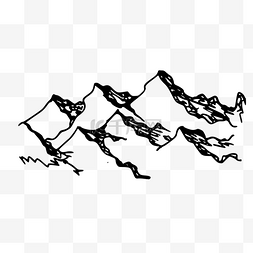 大山图片_水彩素描黑色大山