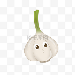 新鲜蔬菜卡通图片_大蒜蔬菜手绘插画