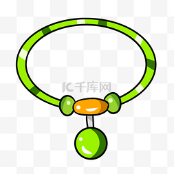 绿色手绘头绳元素