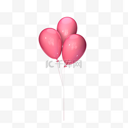粉红色气球气球图片_小清新粉色立体气球