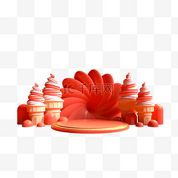 可爱蛋糕冰激凌图片_彩色创意冰激凌食物元素