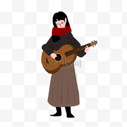 弹吉他女人