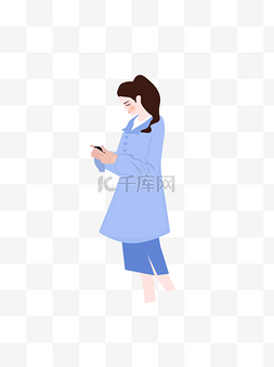 女人看手机图片_看手机的女人卡通元素