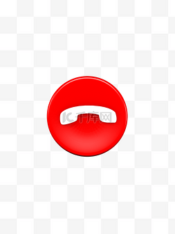 C4D挂电话红色按钮图标