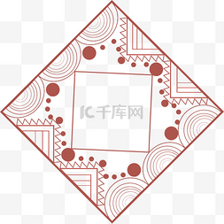 中国传统剪纸图片_传统红色几何元素边框