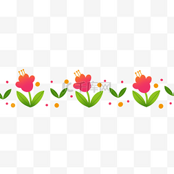 小花朵分割线图片_红色花朵分割线装饰
