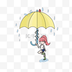 打伞小女孩图片_雨天打伞小女孩